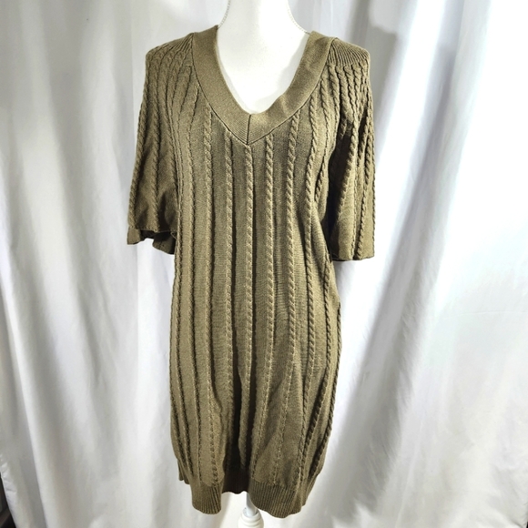 Calvin Klein Dresses & Skirts - Calvin Klein Taupe VNeck Sweater Dress M